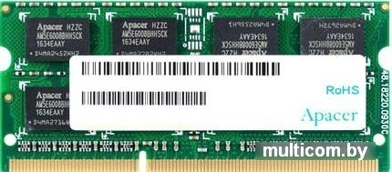 Оперативная память Apacer 4GB DDR3 SODIMM PC3-12800 AS04GFA60CAQBGJ