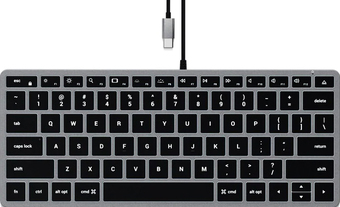Клавиатура Satechi Slim W1 Wired Backlit Keyboard (серый космос, нет кириллицы)