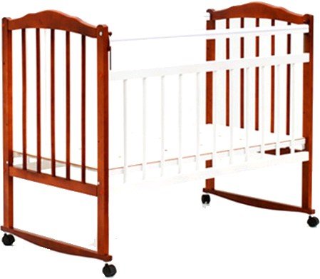 Детская кроватка Bambini 01 (светлый орех/белый)