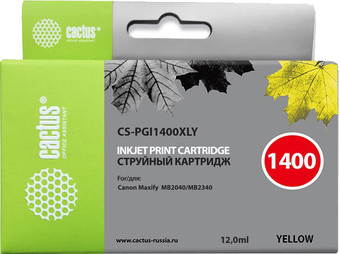 Картридж CACTUS CS-PGI1400XLY (аналог Canon PGI-1400XL Y)