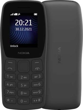 Кнопочный телефон Nokia 105 (2022) TA-1432 (черный, без З/У)