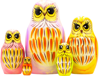 Развивающая игра Брестская Матрешка Совушки (набор 5 шт)