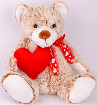 Классическая игрушка Weihai Мишка с сердечком и бантом ST8430В