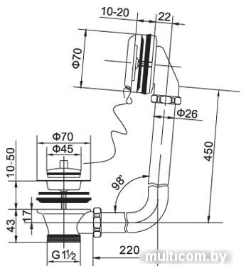 Сифон BelBagno BB-OVF-02-CRM