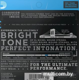 Струны для гитары D'Addario EXL120+