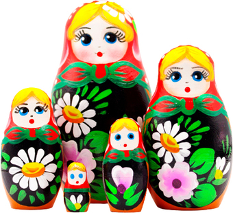 Развивающая игра Брестская Матрешка С цветами лилии и ромашки (набор 5 шт)