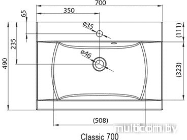 Умывальник Ravak Classic 700 70x49 [XJD01170000]