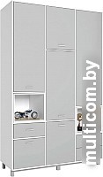 Шкаф распашной Polini Kids Mirum 2330 трехсекционный (белый/серый)