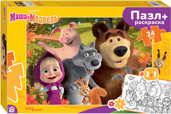 Пазл Step Puzzle Маша и Медведь 66003 (maxi 24 эл)