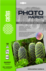 Самоклеящаяся бумага CACTUS Глянцевая A4 130 г/м2 100 л CS-GSA4130100