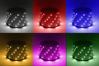 Светодиодная лента ЭРА LS5050 -14,4-60-12-RGB+W-IP20-1 year-5m RGB+холодный белый Б0059911