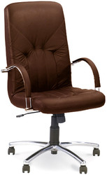 Кресло Новый Стиль MANAGER steel chrome ECO-21 (коричневый)