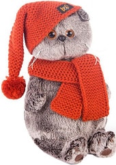 Мягкая игрушка Basik & Co Басик в вязаной шапке и шарфе (22 см)