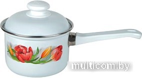 Кастрюля с длинной ручкой Лысьвенские эмали Ласковый май С-1607АП/4