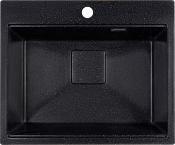 Кухонная мойка Marblan Comfort 60 (черный, с сифоном и колландером)