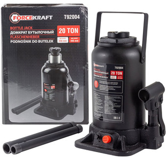 Бутылочный домкрат ForceKraft FK-T92004(DS) 20т