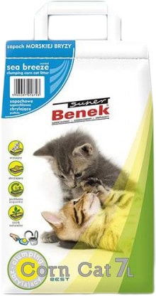 Наполнитель для туалета Super Benek Corn Cat Морской бриз 7 л