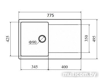 Кухонная мойка Zigmund & Shtain Rechteck 775 (индийская ваниль)