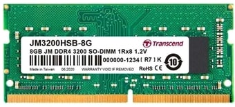 Оперативная память Transcend JetRam 8GB DDR4 SODIMM PC4-25600 JM3200HSB-8G