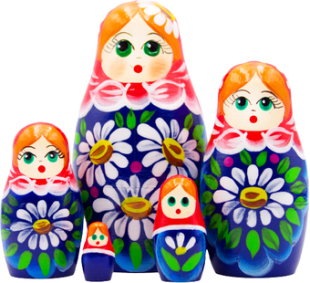 Развивающая игра Брестская Матрешка С букетом ромашек (набор 5 шт)