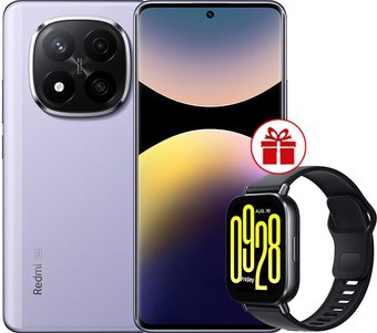 Смартфон Xiaomi Redmi Note 14 Pro+ 5G 8GB/256GB международная версия (фиолетовый) + умные часы Xiaomi Redmi Watch 5 Active (черный) по акции
