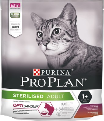 Сухой корм для кошек Pro Plan Sterilised Adult OptiSavour с уткой и печенью 400 г