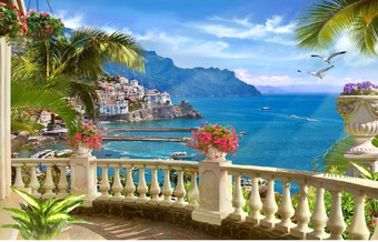 Фотообои Citydecor Сицилия фреска с защитным покрытием 400x254