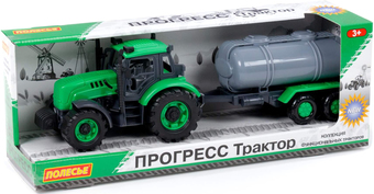 Трактор Полесье Прогресс с прицепом-цистерной 91567 (зеленый)