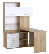 Стол Памир ПКС-11 правый (дуб сонома/белый глянец)