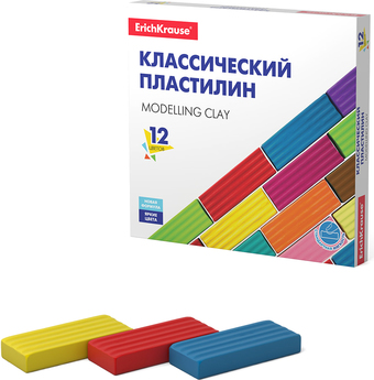 Пластилин Erich Krause Basic 50558 (12 цветов)
