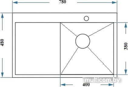 Кухонная мойка Asil AS 3071 (правая, матовая, 1 мм)