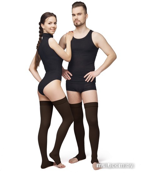 Чулки компрессионные Польза 4001 выше колена 2 кл.к. (р.2 (S), рост2, черный)