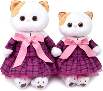 Классическая игрушка BUDI BASA Collection Кошечка Ли-Ли в платье в клетку LK24-040 (24 см)
