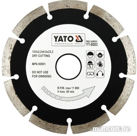 Отрезной диск алмазный Yato YT-6003