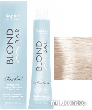 Крем-краска для волос Kapous Professional Blond Bar с экстрактом жемчуга BB 002 черничное безе