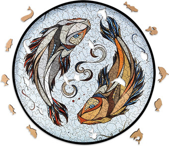 Сборная модель Eco-Wood-Art «КАРПЫ КОИ» L