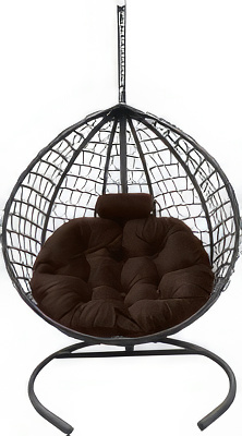 Подвесное кресло Craftmebel Кокон Капля Премиум (коричневый/графит)