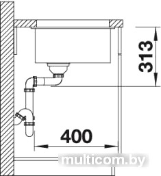 Кухонная мойка Blanco Subline 400-U (алюметаллик)
