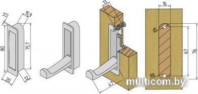 Крючок мебельный Boyard Fantom K100BSN.12