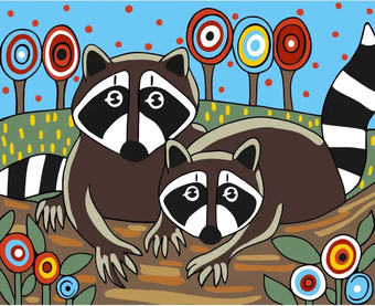 Картина по номерам Wizardi Еноты MINI003