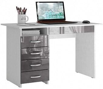 Письменный стол MFMaster Милан-1 Глянец (белый/серый)