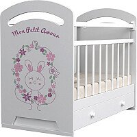 Классическая детская кроватка VDK Mon Amur маятник-ящик (белый)