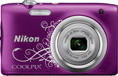 Фотоаппарат Nikon Coolpix A100 (фиолетовый с графикой)