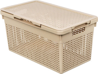 Коробка для хранения Violet Лофт с крышкой 562120 21 л (латте)