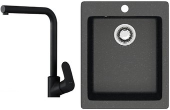 Кухонная мойка Berge BR-4200 + Like F8005022 (черный)