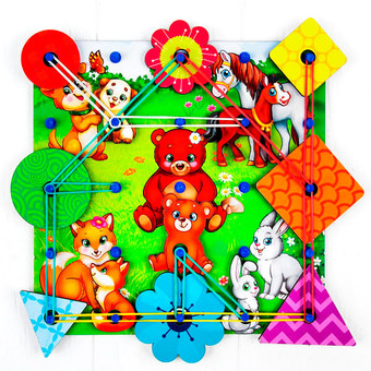 Шнуровка Лесная мастерская Мамы и дети. Геоборд с дополнительными элементами 3807426