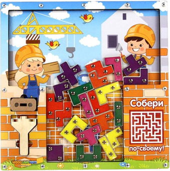 Развивающая игра WoodLand Toys Тетрис магнитный. Стройка 065304