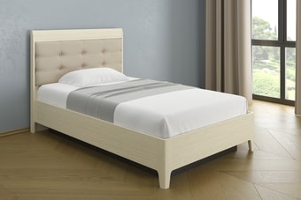 Кровать Лером Камелия КР-1072-БД-К 140x200 (дуб беленый-комбинированный)