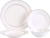 Набор обеденных тарелок Arya Ariel 8680943243164 (24шт, белый/золотистый)