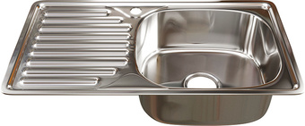 Кухонная мойка Mixline 530530 (правая, полированная, 0.6 мм)